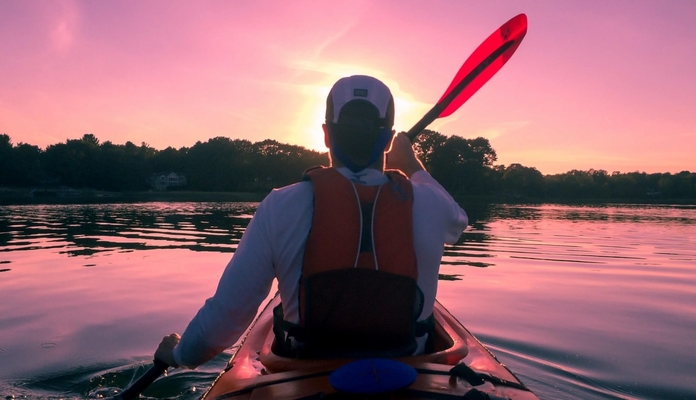 kayaking with a kayak paddle